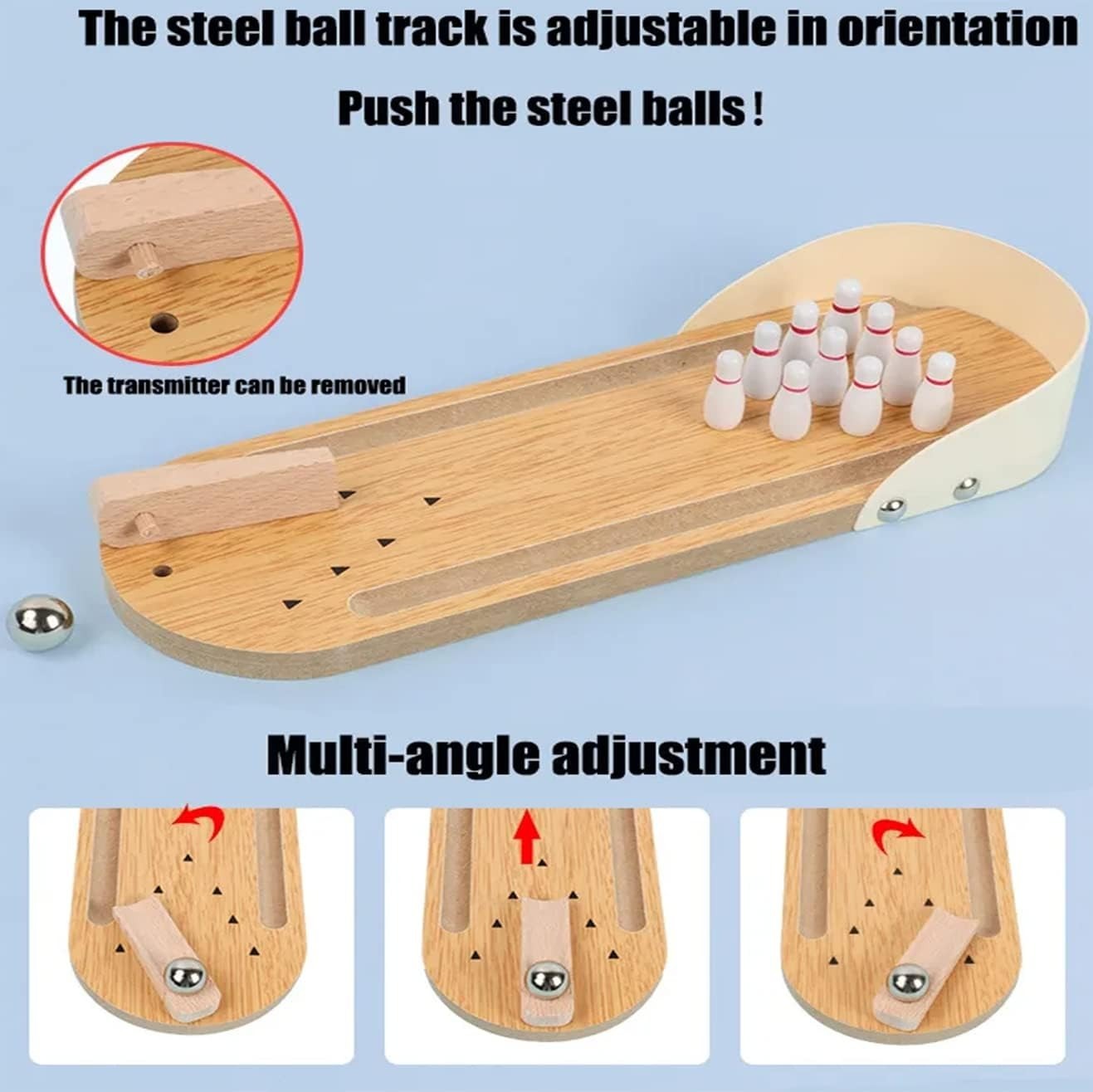 Mini Juego De Bolos De Mesa De Madera